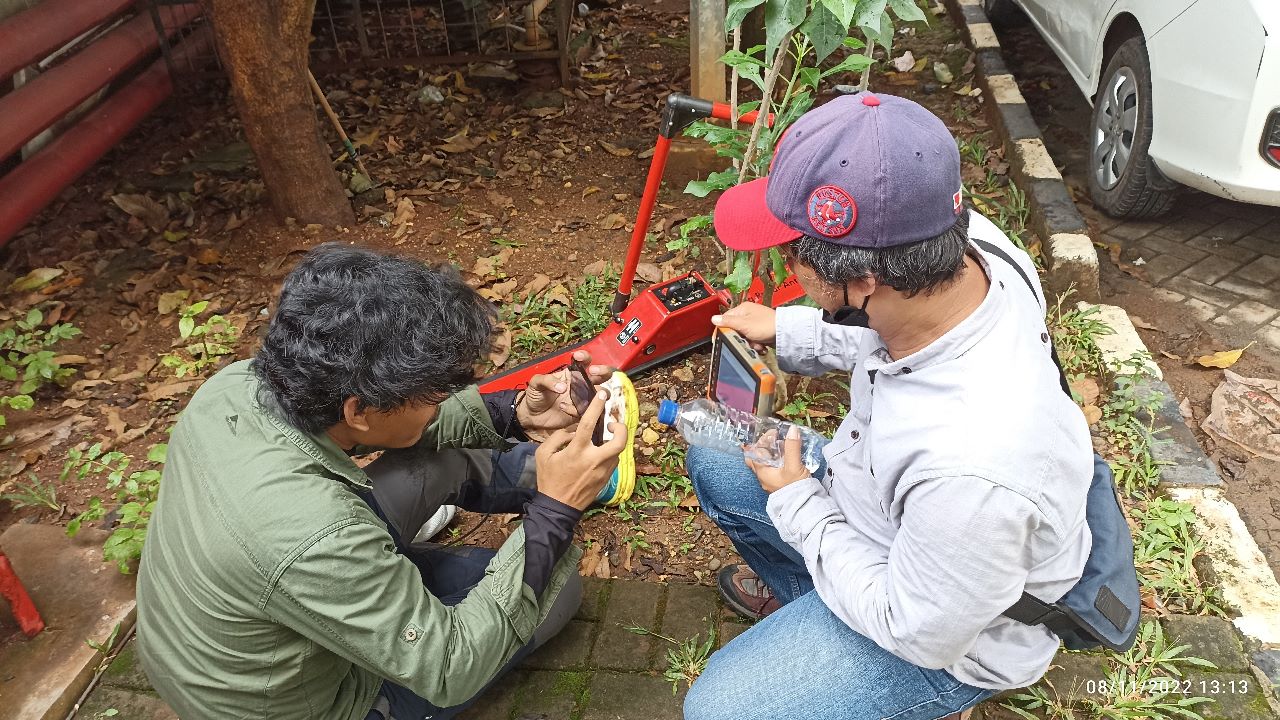 pengambilan data georadar/gpr di rsud kota tangerang pada berbagai sisi tiang pondasi